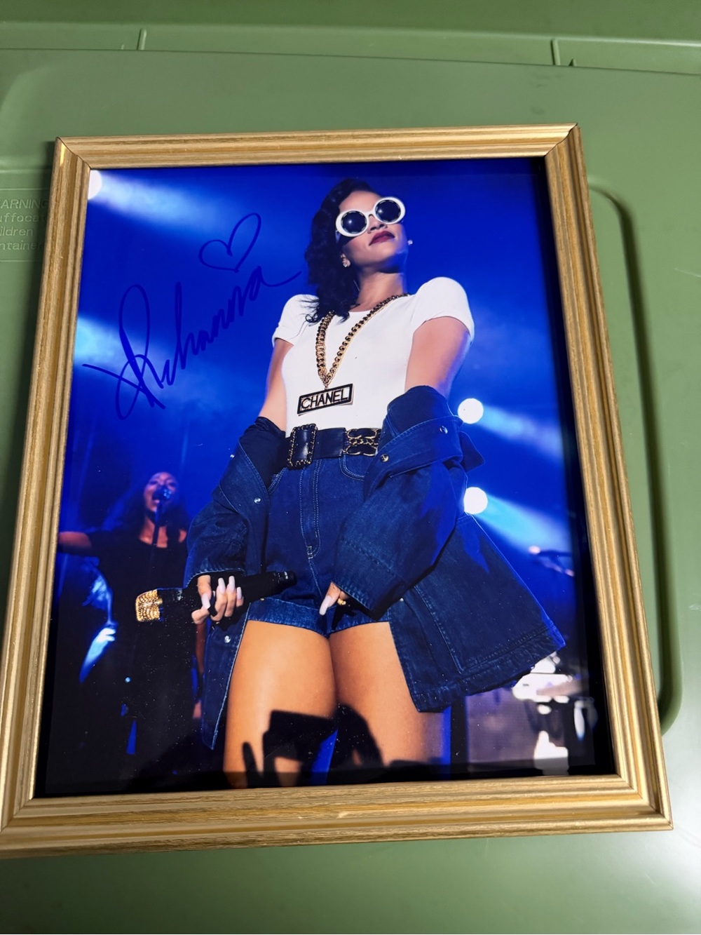 CHANEL White and Blue Framed Signed Concert Photo